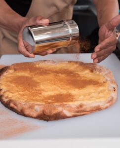 pizza de pastel de nata